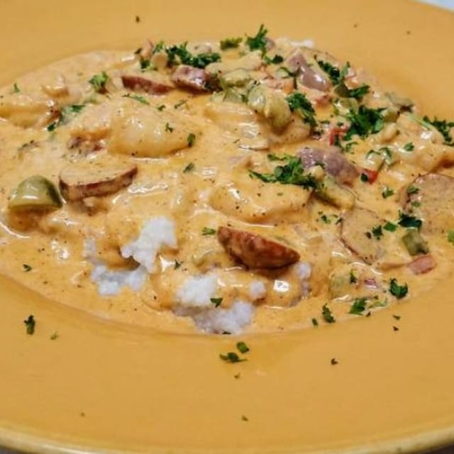 Salmon & Shrimp Plate.